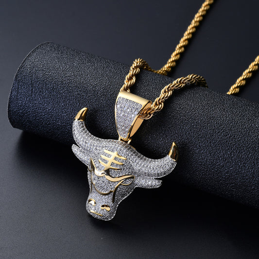 Hip Hop Fashion Cubic Zirconia Pendant Necklace for Men and Women