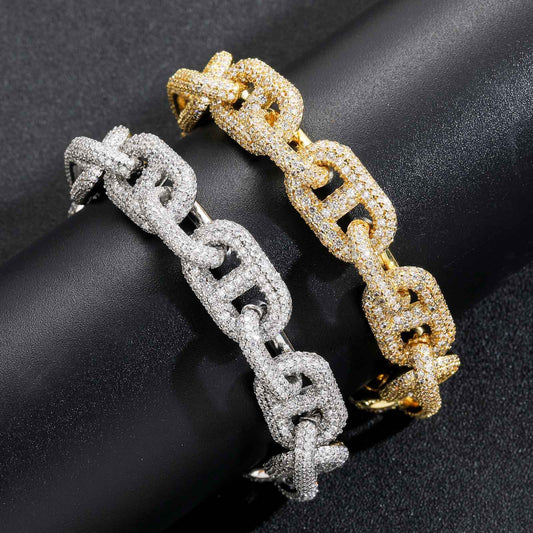 Hip Hop Cuban Link Copper Jewelry Piece for Men