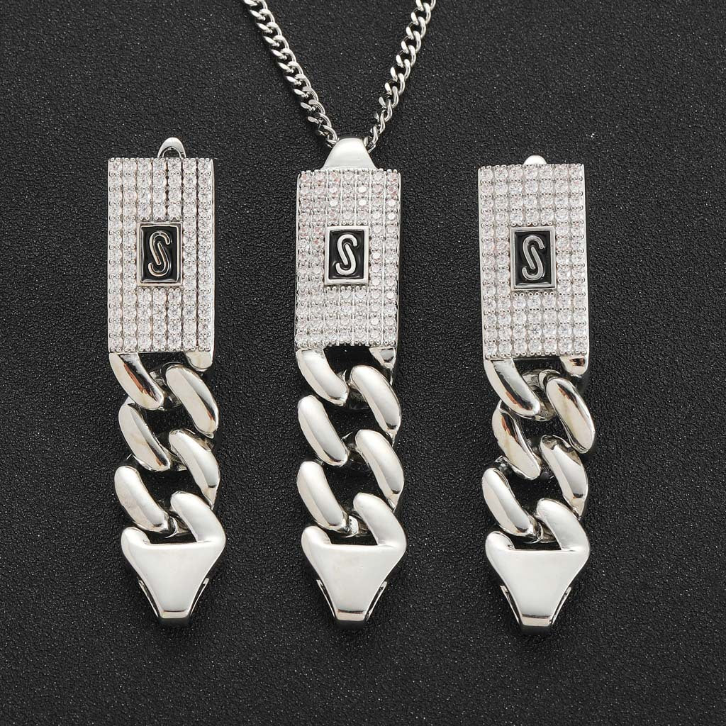 Hip Hop Cuban Link Stainless Steel Earrings for Women