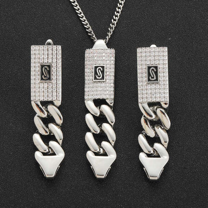 Hip Hop Cuban Link Stainless Steel Earrings for Women