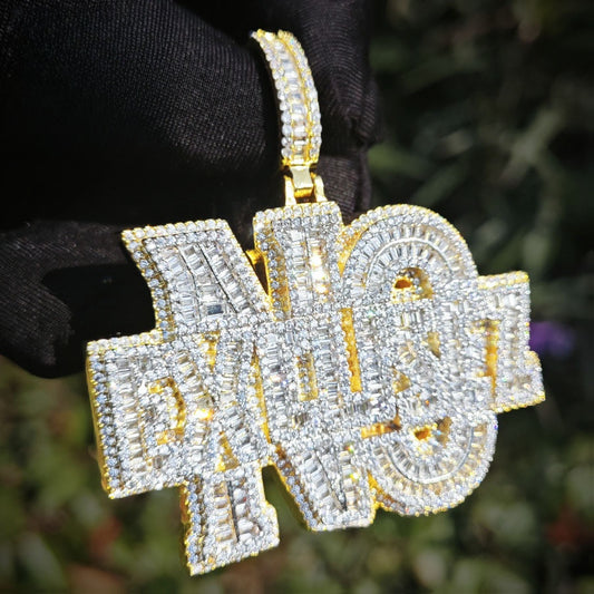 Iced Out Letter Pendant Necklace for Men