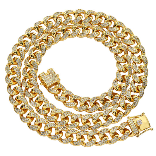 Hip Hop Cuban Link Cubic Zirconia Necklace for Men