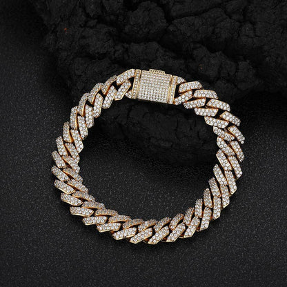 10 mm Iced Cuban Hip Hop Bracelet with Cubic Zirconia on a Copper Base - CHA041