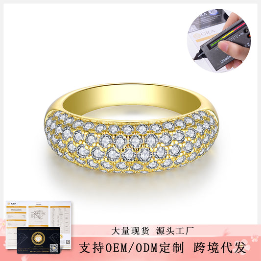 Moissanite Pavé Band Ring for Women, 18K Gold Plated Full Sparkle Ring product image