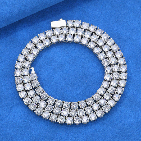 3-6 mm Round CZ Tennis Hip Hop Necklace with Copper Base - CHA005 product image
