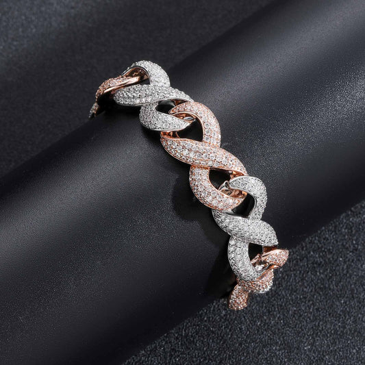 Hip Hop Cuban Link Cubic Zirconia Bracelet for Men