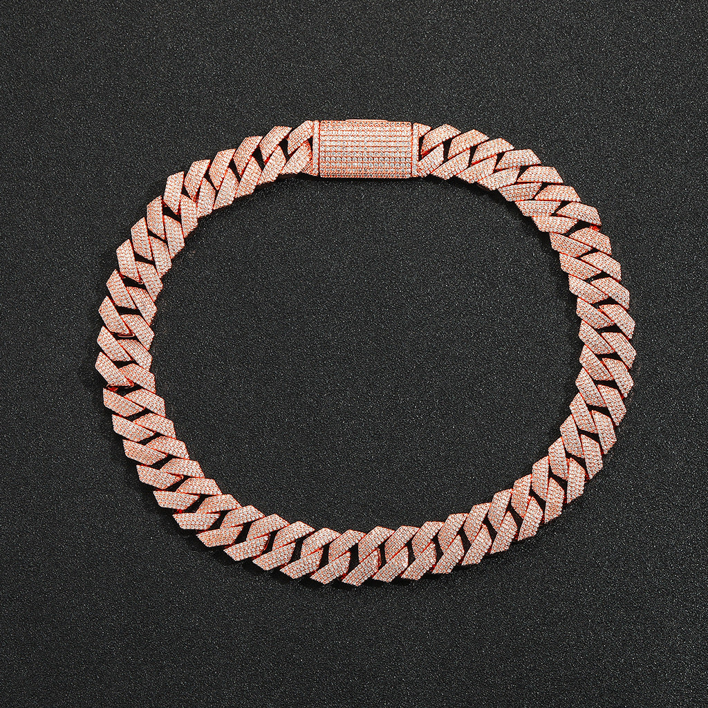 Hip Hop Light Luxury Cuban Link Cubic Zirconia Necklace for Men
