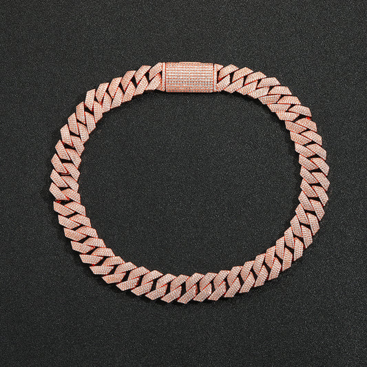 Hip Hop Light Luxury Cuban Link Cubic Zirconia Necklace for Men