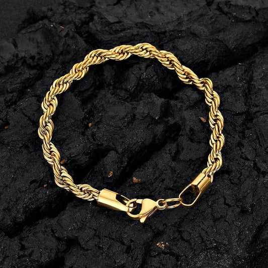 2-10 mm Polished Twisted Rope Stainless steel Bracelet - CHA094 product image