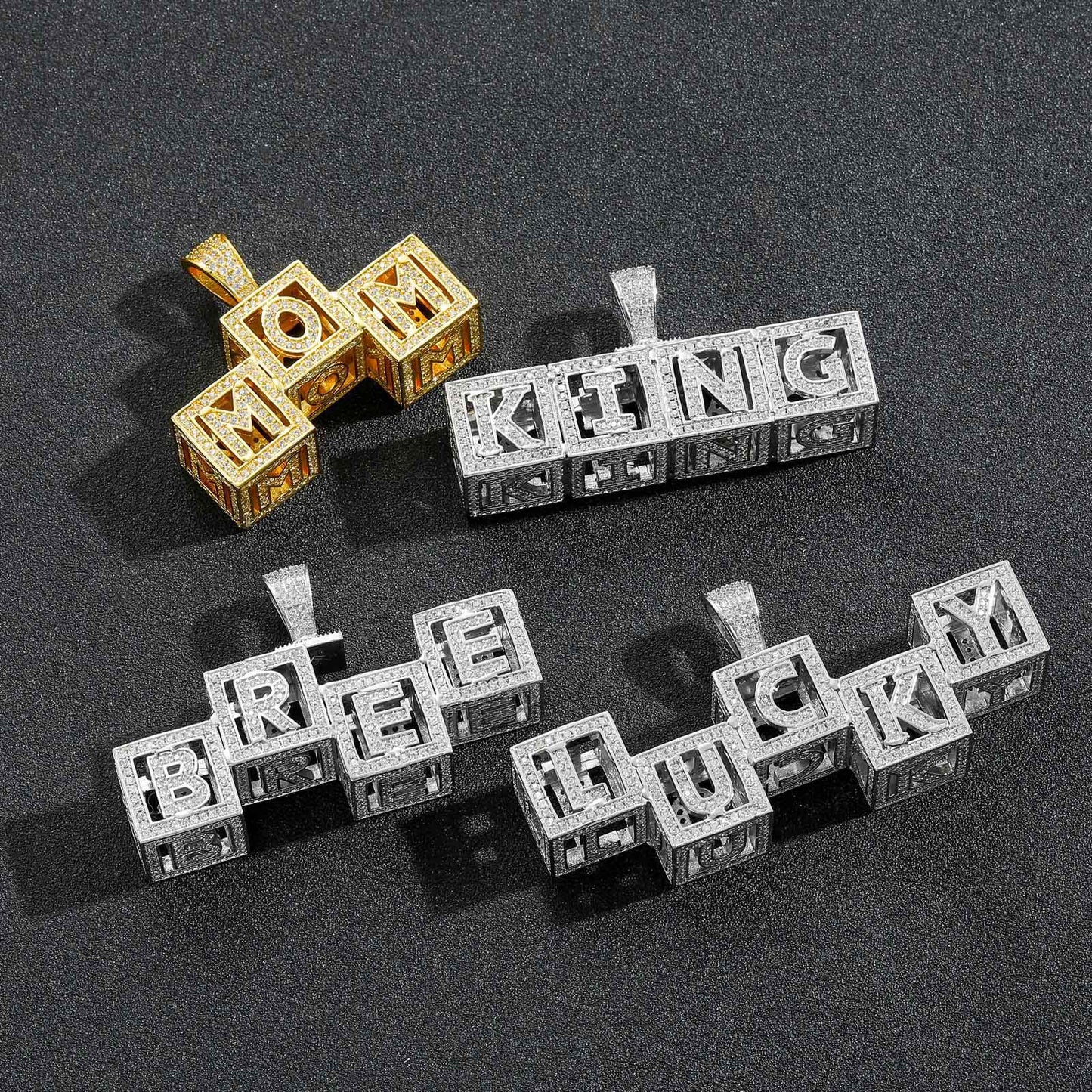 Hip Hop Letter Stainless Steel Pendant Necklace for Men and Women