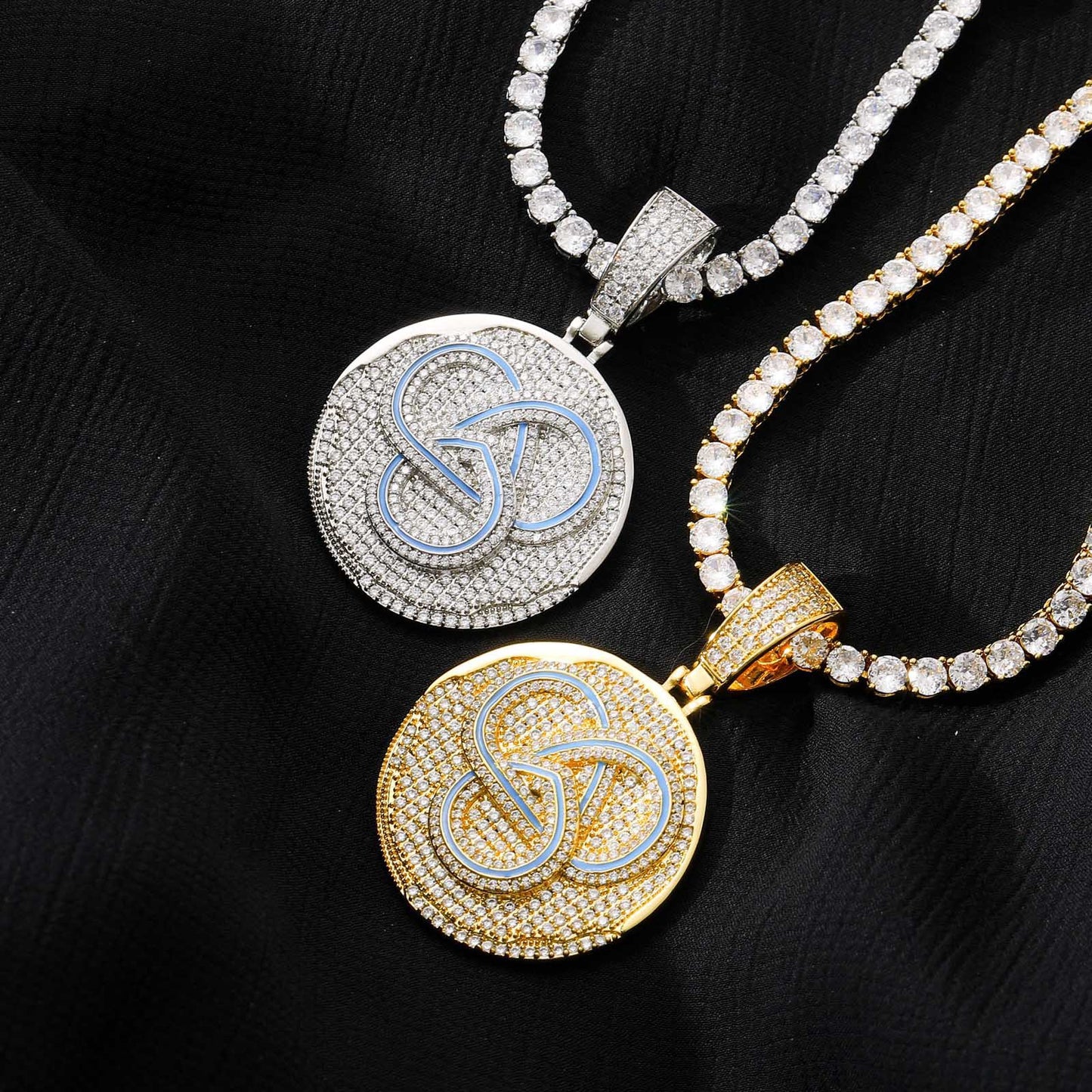 Hip Hop Fashion Cubic Zirconia Pendant Necklace for Men and Women