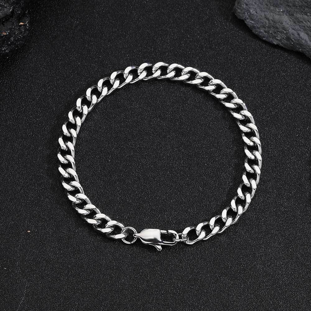 6 mm Polished Cuban Hip Hop Bracelet with Stainless steel Base - CHA100 product image
