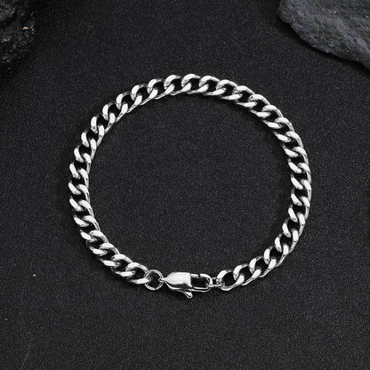 6 mm Polished Cuban Hip Hop Bracelet with Stainless steel Base - CHA100