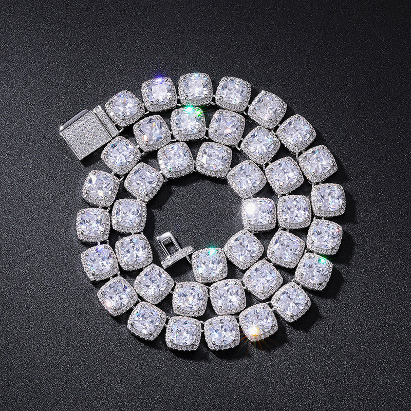 Iced Out Princess Cut Cubic Zirconia Tennis Chain Necklace for Men & Women product image