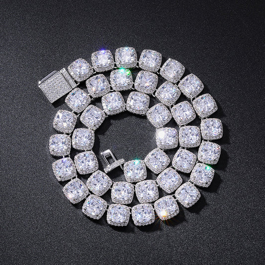 Iced Out Princess Cut Cubic Zirconia Tennis Chain Necklace for Men & Women product image