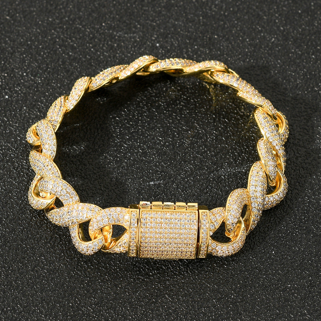 Hip Hop Light Luxury Cuban Link Copper Ring for Men