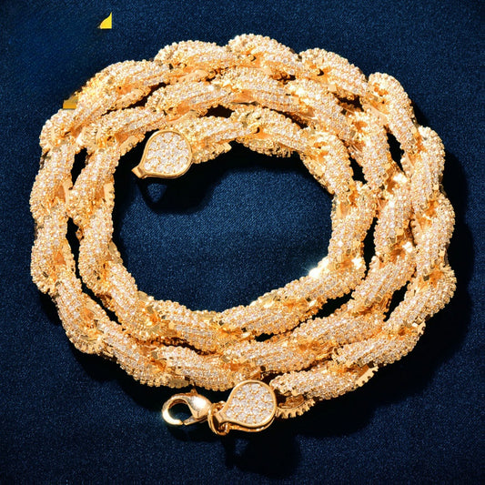 Iced Out Leaf Link Chain Necklace Unisex
