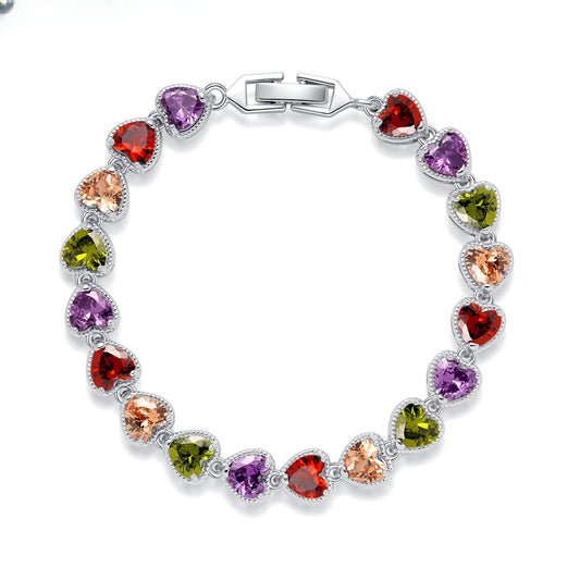 Heart Gem Statement Bracelet for Women