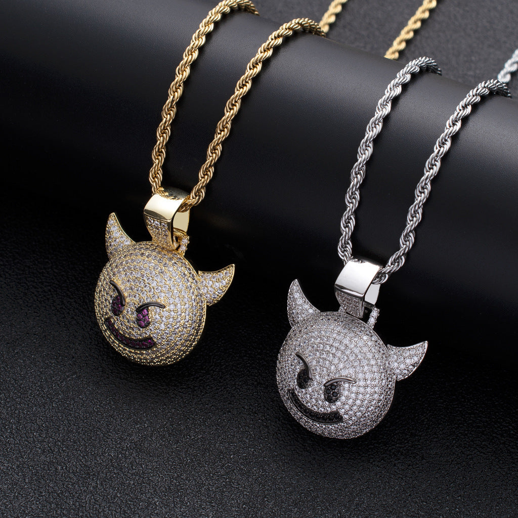 Hip Hop Fashion Cubic Zirconia Pendant Necklace for Men and Women