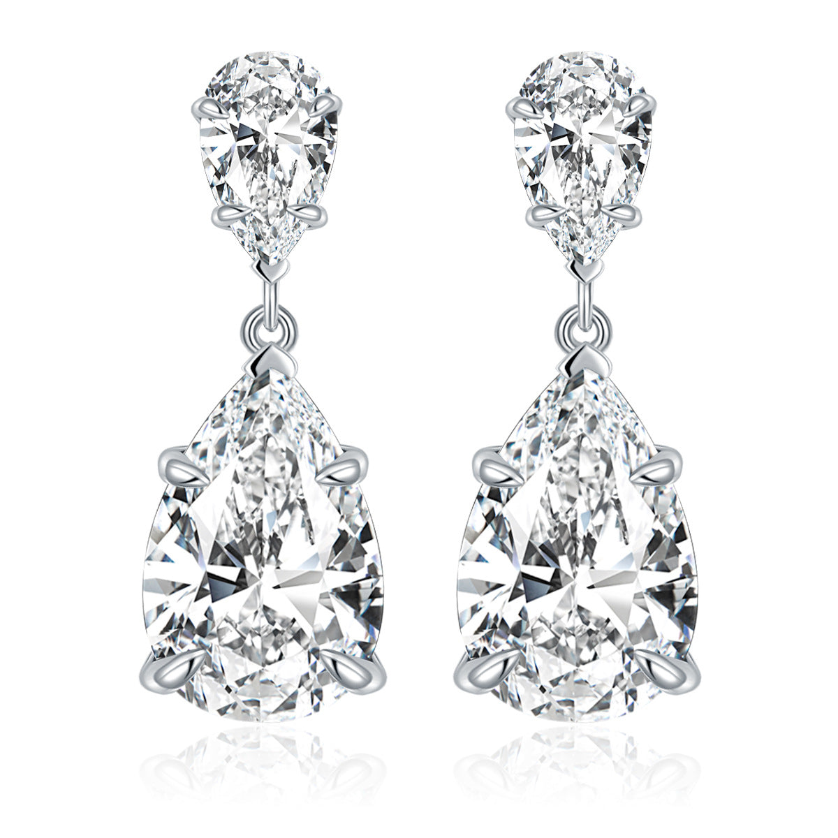 Pear Cut Moissanite Drop Earrings, 18K Gold Plated S925 Stud Earrings product image