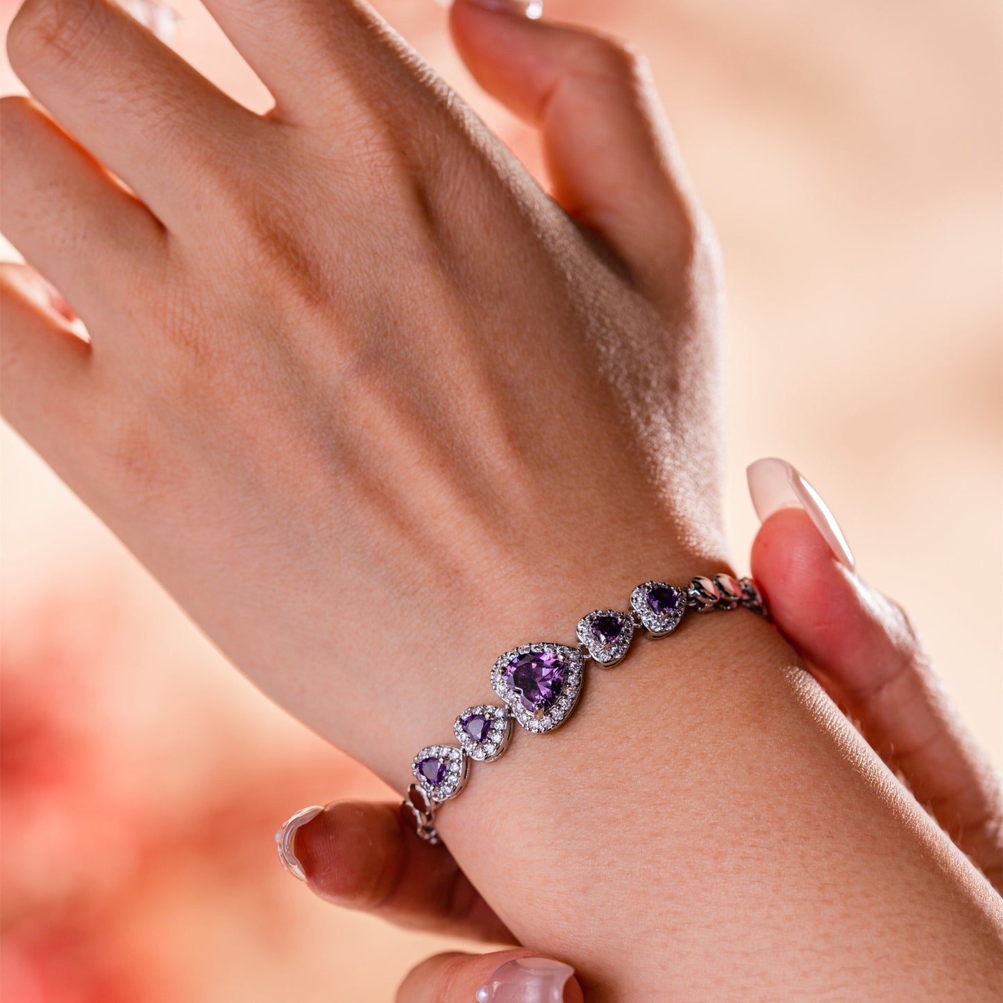 Heart Tennis Bracelet for Women Romantic Gift