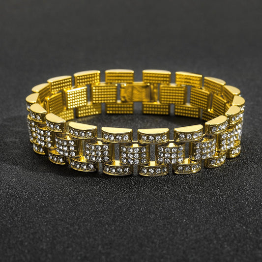Hip Hop Cuban Link Alloy Bracelet for Men