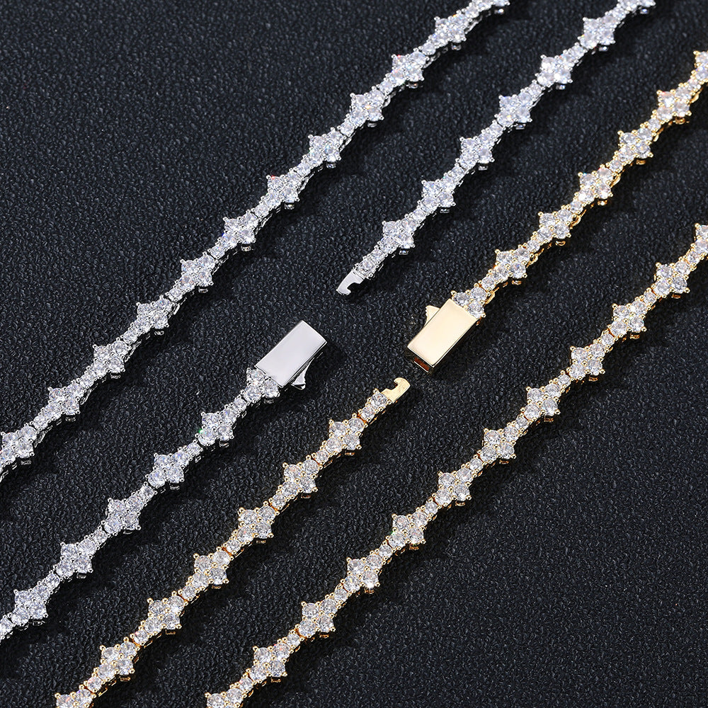 Unisex Geometric Cubic Zirconia Tennis Chain Necklace Bracelet product image