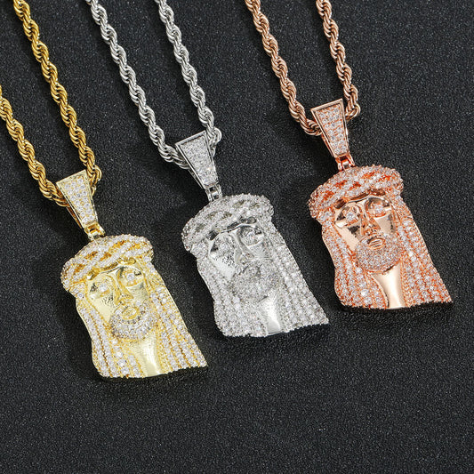 Hip Hop Vintage Fashion Cubic Zirconia Pendant Necklace for Men and Women
