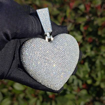 Iced Out Heart Pendant Necklace