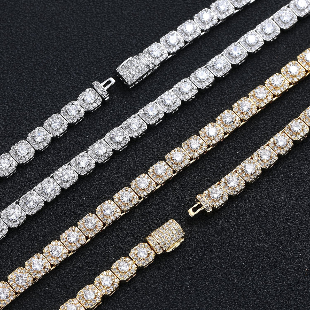 Square Cubic Zirconia Tennis-Style Chain Bracelet & Necklace, 6 mm, Unisex product image