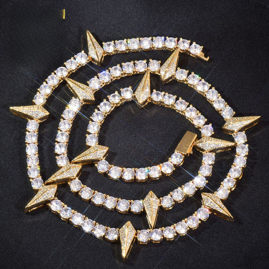 Iced Out Spike Pendant Necklace