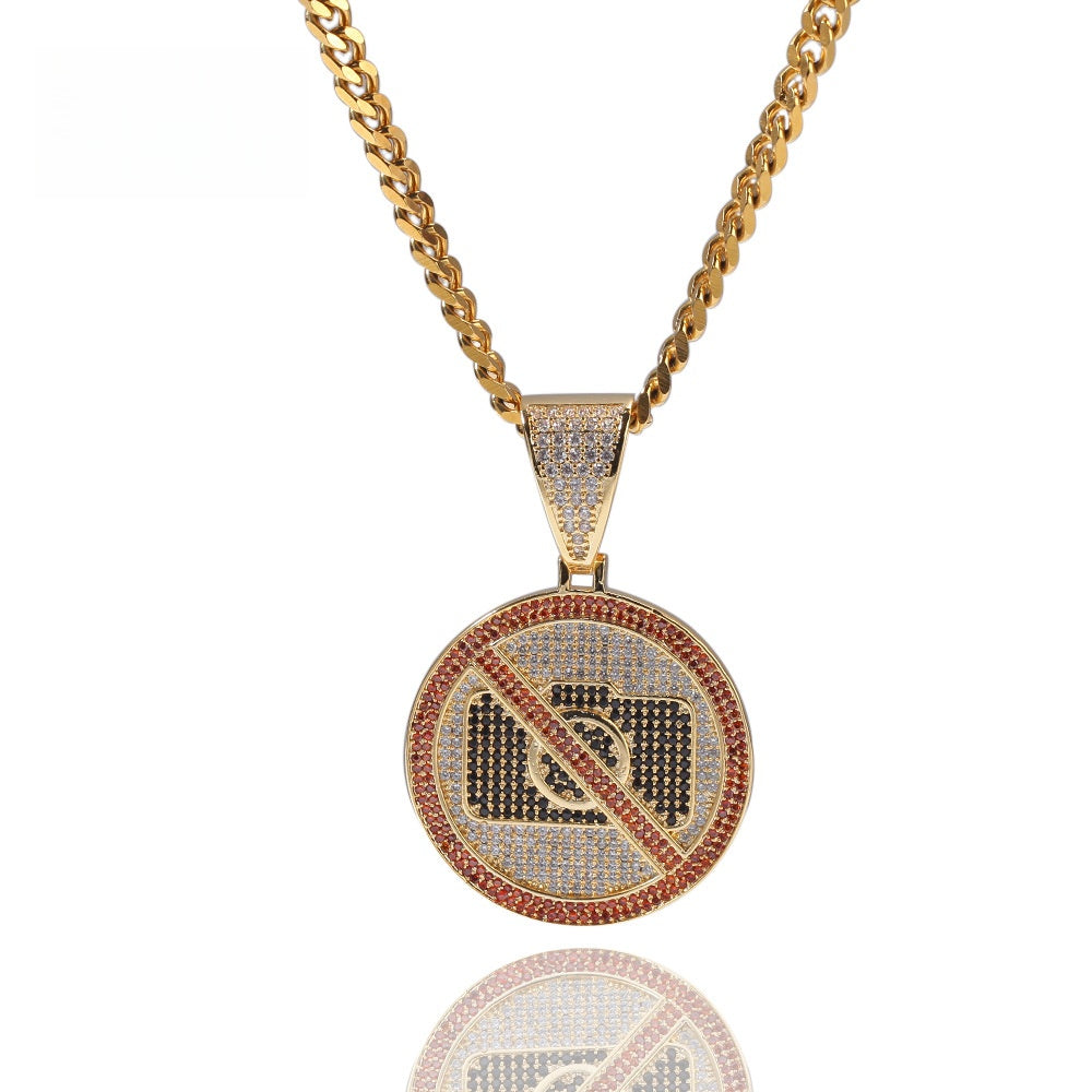 Iced Camera Pendant Necklace with 5mm Cuban Chain - Stainless Steel Gold or Silver Statement Chain for Women & Men