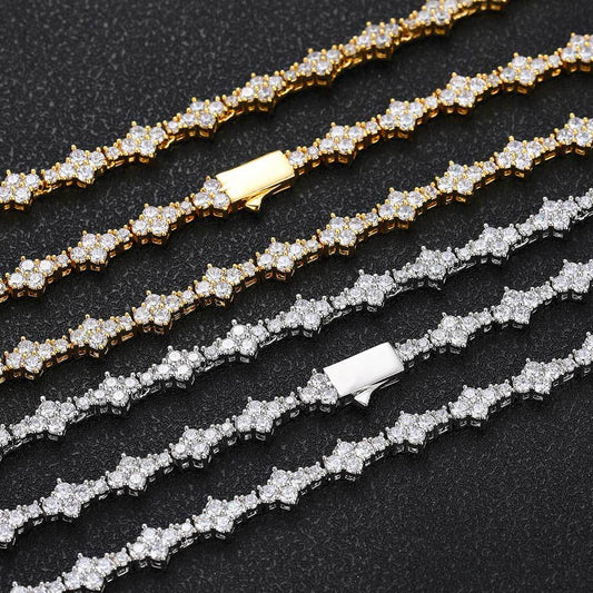 6.5 mm Star-Cluster CZ Tennis Copper Necklace or Bracelet - CHA258 product image