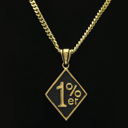 Gold Tone Number Pendant Necklace with 5mm Cuban Chain – Unisex Hip Hop Statement Chain