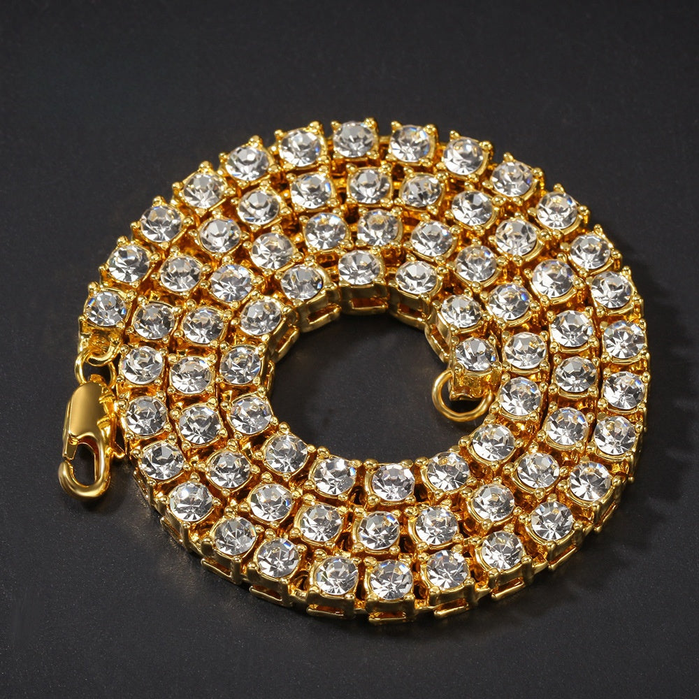 Iced Out Cuban Link Chain Necklace for Men & Women - Gold, Silver, Black & Rose Gold Statement Crystal Chain product image