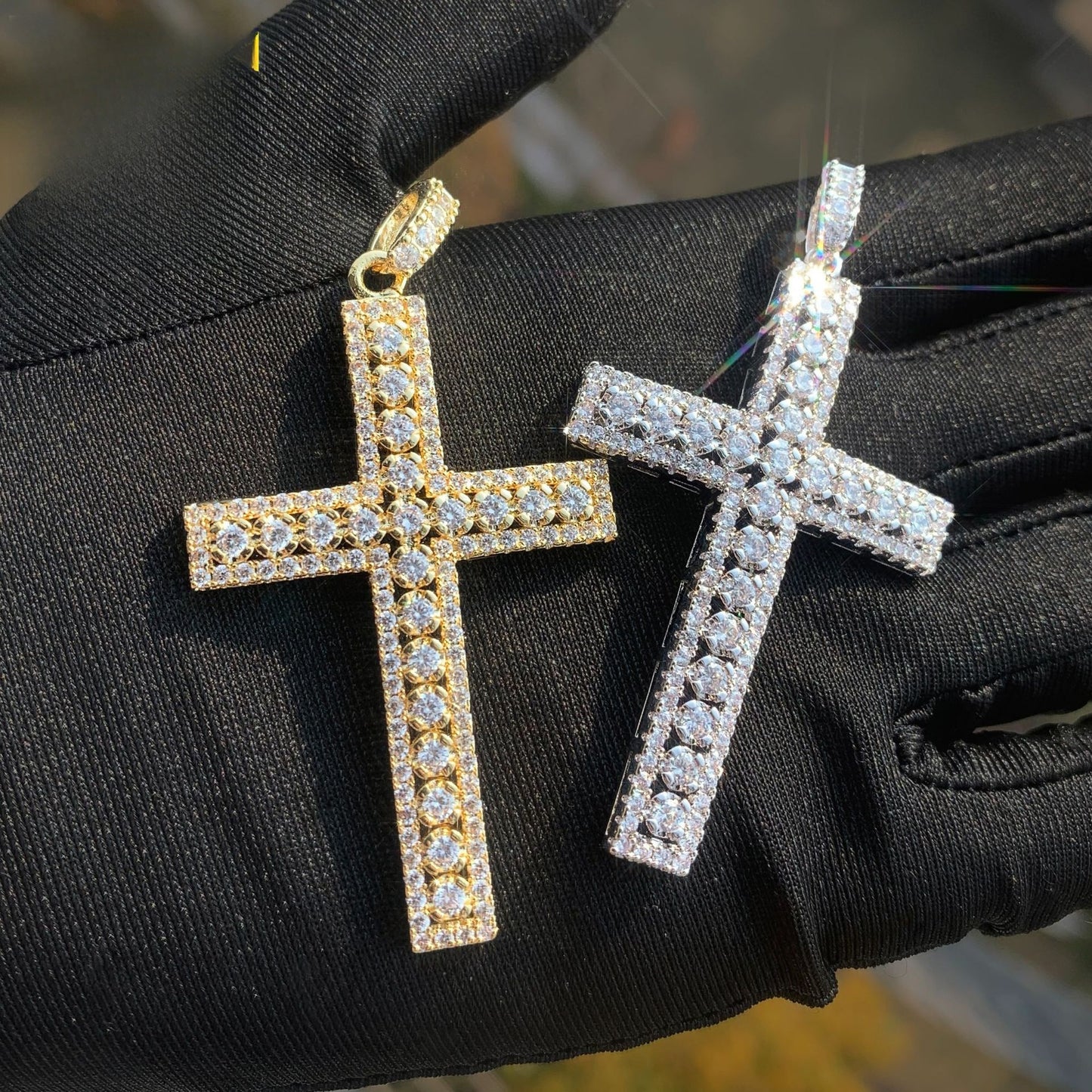 Iced Out Cross Pendant Necklace