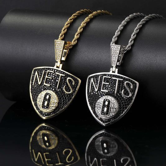 Hip Hop Letter Cubic Zirconia Pendant Necklace for Men and Women