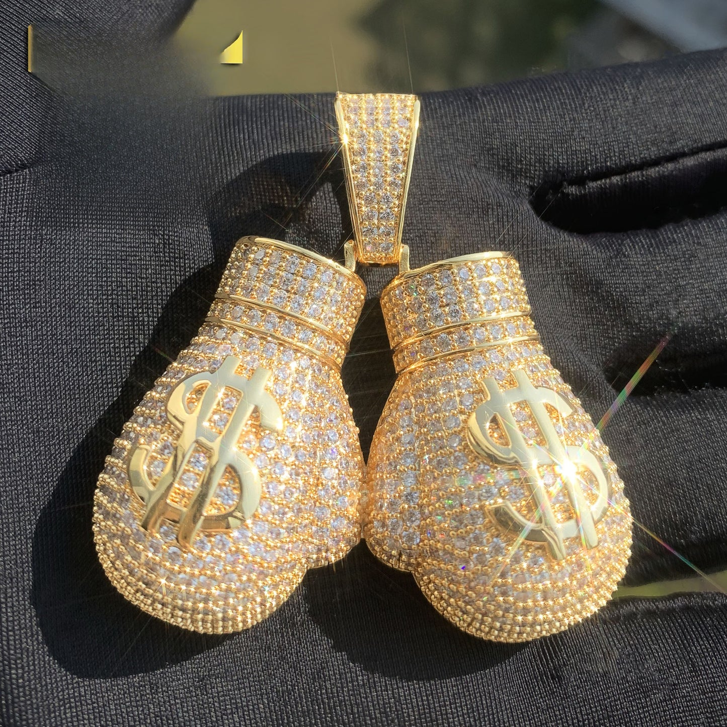 Iced Out Money Bag Pendant Necklace