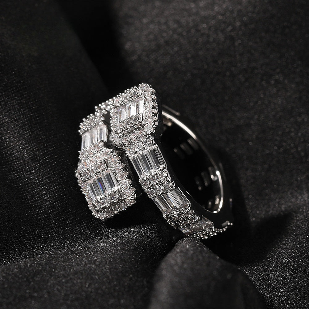 Unisex Hip Hop Cubic Zirconia Ring in Gold, Silver & Rose Gold – Statement Copper Band Sizes 5, 7, 9