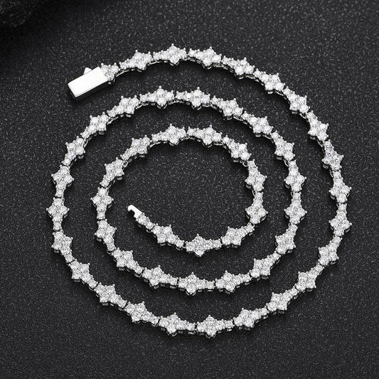 6.5 mm Star-Cluster CZ Tennis Copper Necklace - CHA258 product image