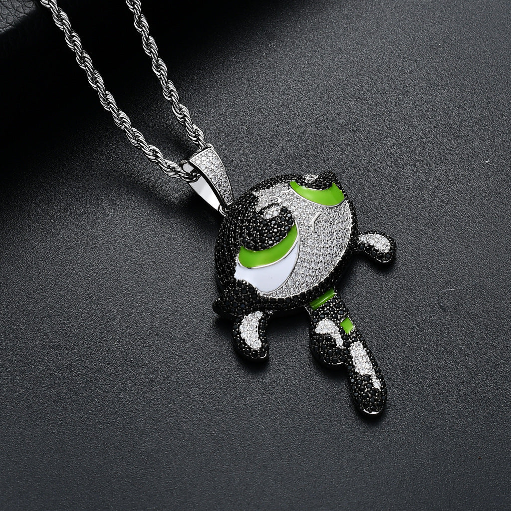 Hip Hop Fashion Cubic Zirconia Pendant Necklace for Men and Women