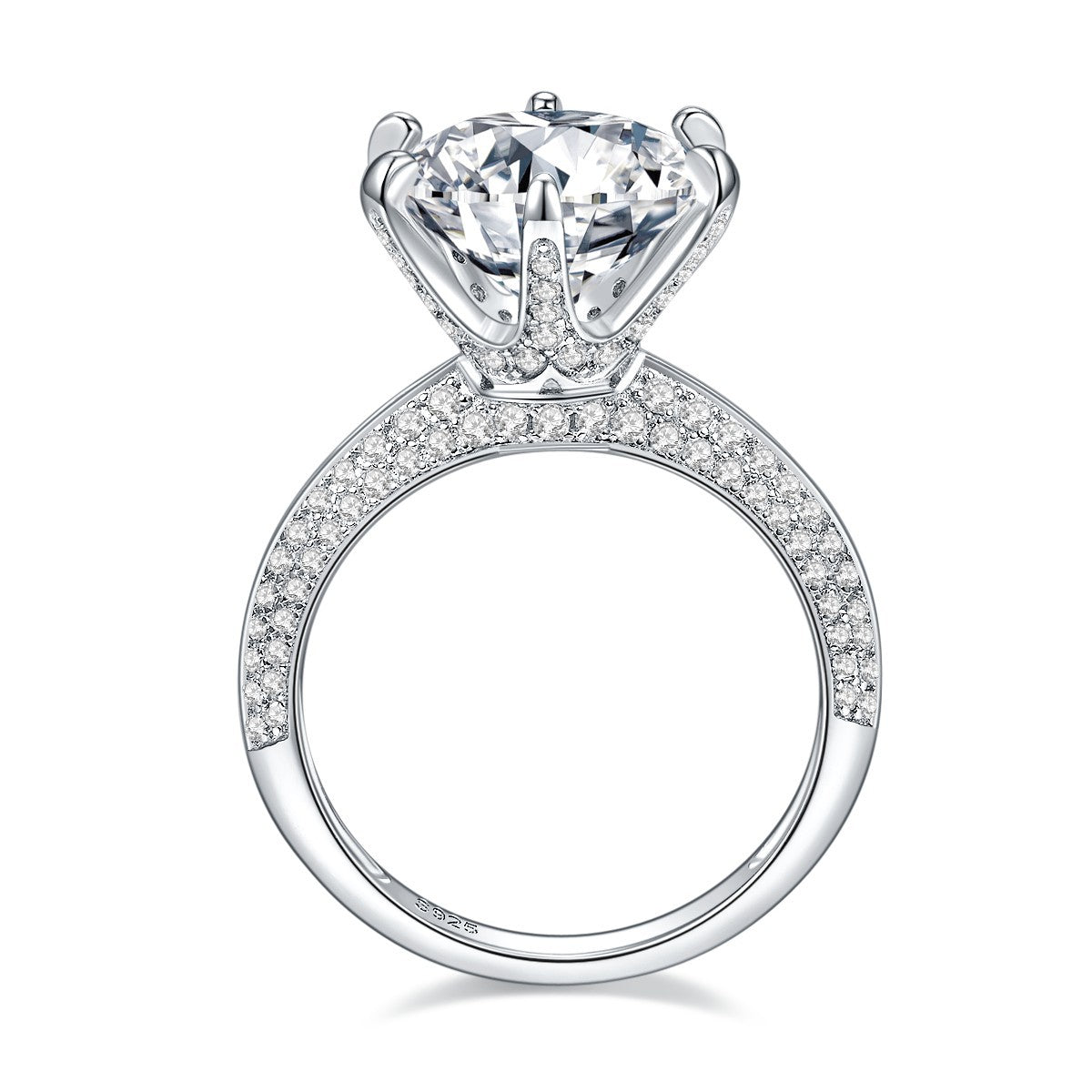 5 Carat Moissanite Halo Engagement Ring, 925 Sterling Silver Solitaire Ring for Women product image