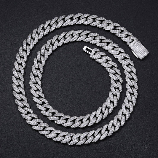 Iced Out Cuban Link Chain and Bracelet Set with Cubic Zirconia for Men and Women product image