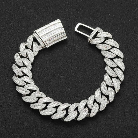 Hip Hop Cuban Link Cubic Zirconia Bracelet for Men