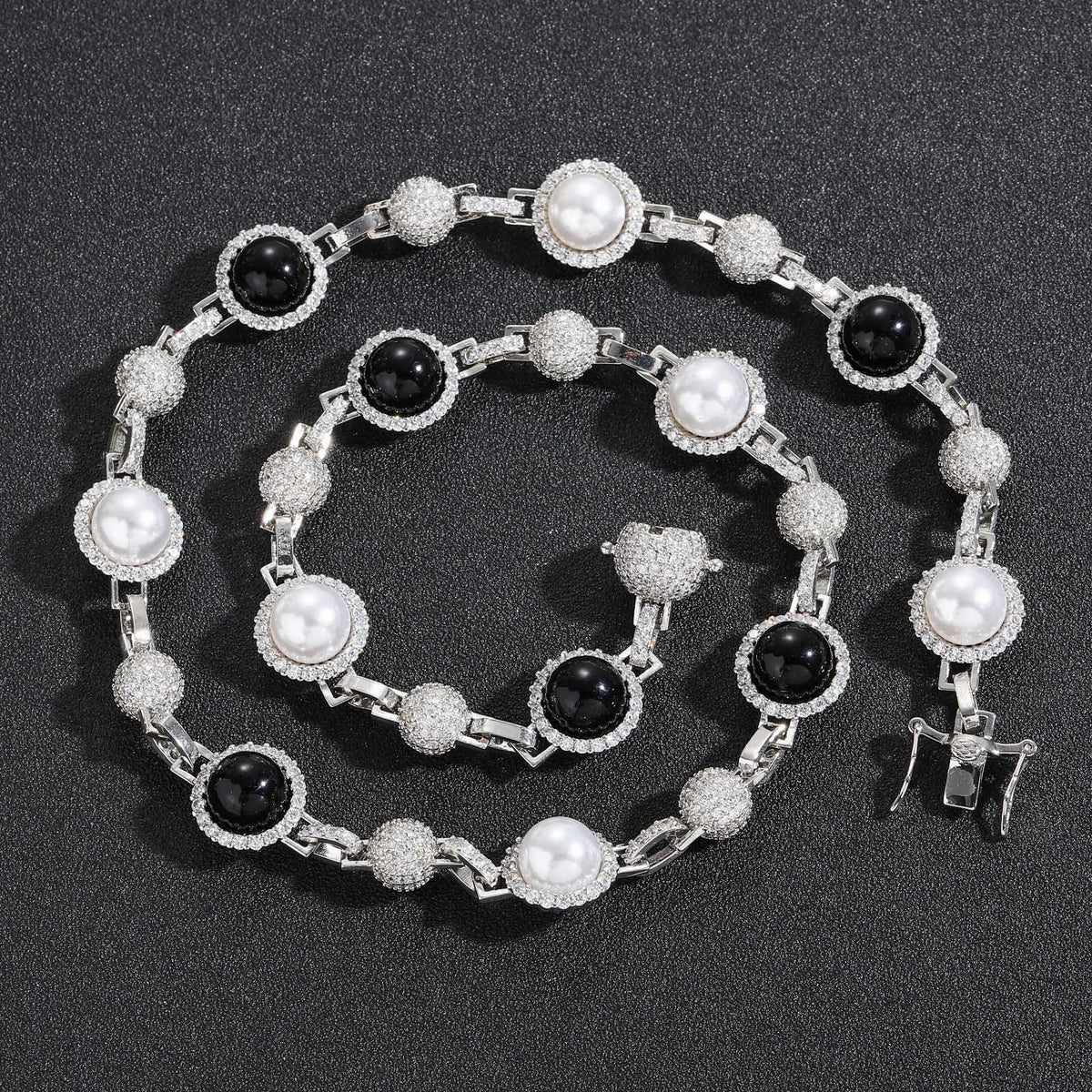 Hip Hop Vintage Bubble Cubic Zirconia Necklace for Men product image