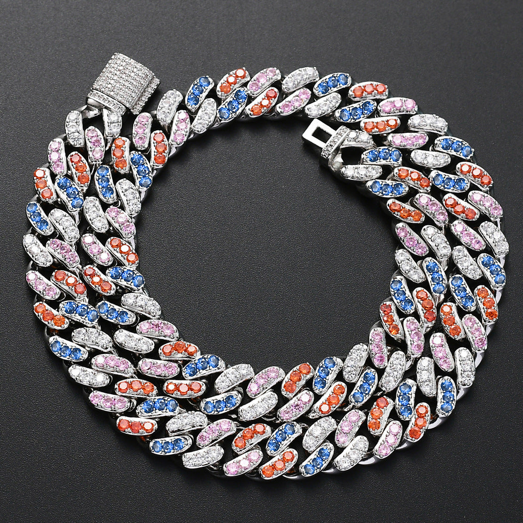 Hip Hop Cuban Link Cubic Zirconia Bracelet for Men