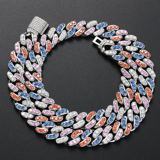 Hip Hop Cuban Link Cubic Zirconia Bracelet for Men