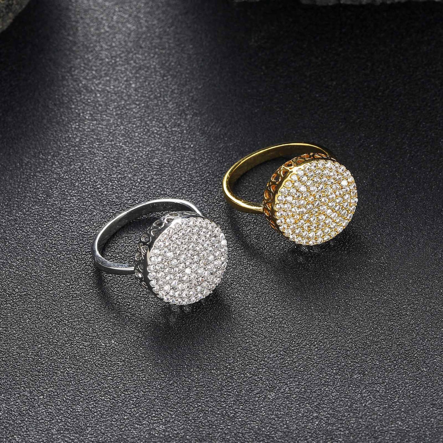 Hip Hop Geometric Round Copper Ring for Men