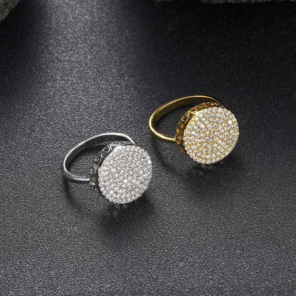 Hip Hop Geometric Round Copper Ring for Men