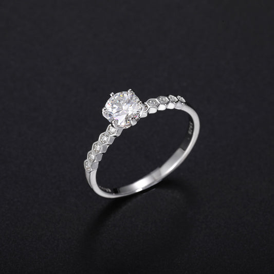 925 Silver Moissanite Geometric Ring for Women and Men - Minimalist Luxury Statement Ring product image